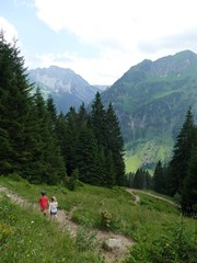 Hotel Erlebach liegt mitten im Wanderparadies Zwei Wanderer auf einem Bergpfad